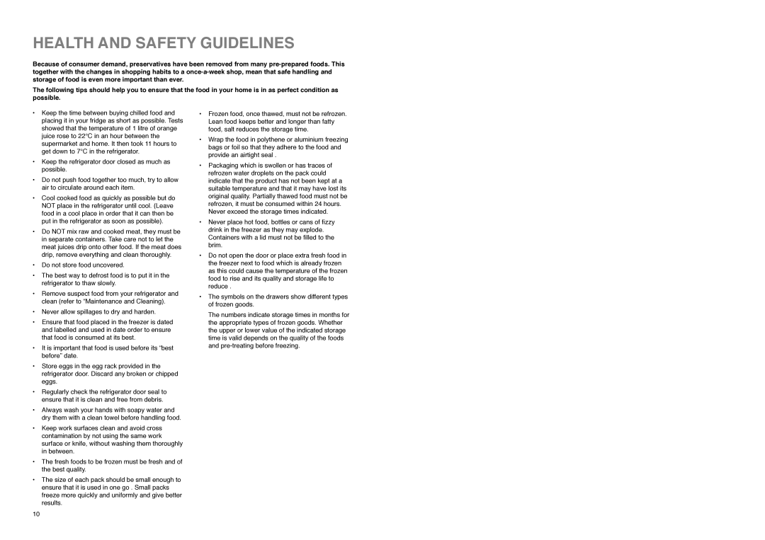 Zanussi ZX 55/4 SI, ZX 55/4 SA, ZX 55/4 W manual Health and Safety Guidelines 