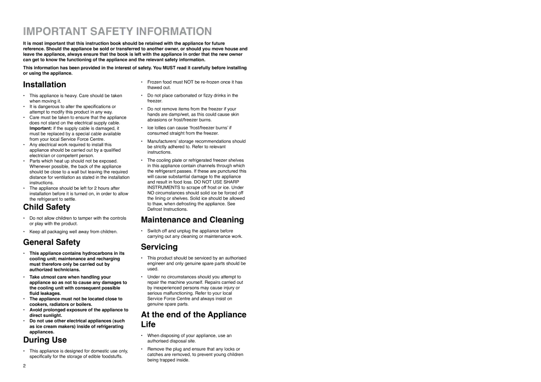 Zanussi ZX 56/4 SA, ZX 56/4 W, ZX 56/4 SI manual Important Safety Information, Installation 