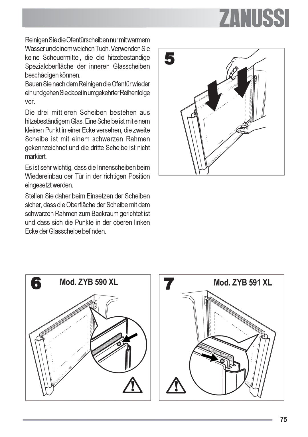 Zanussi ZYB 591 XL manual Mod. ZYB 590 XL 