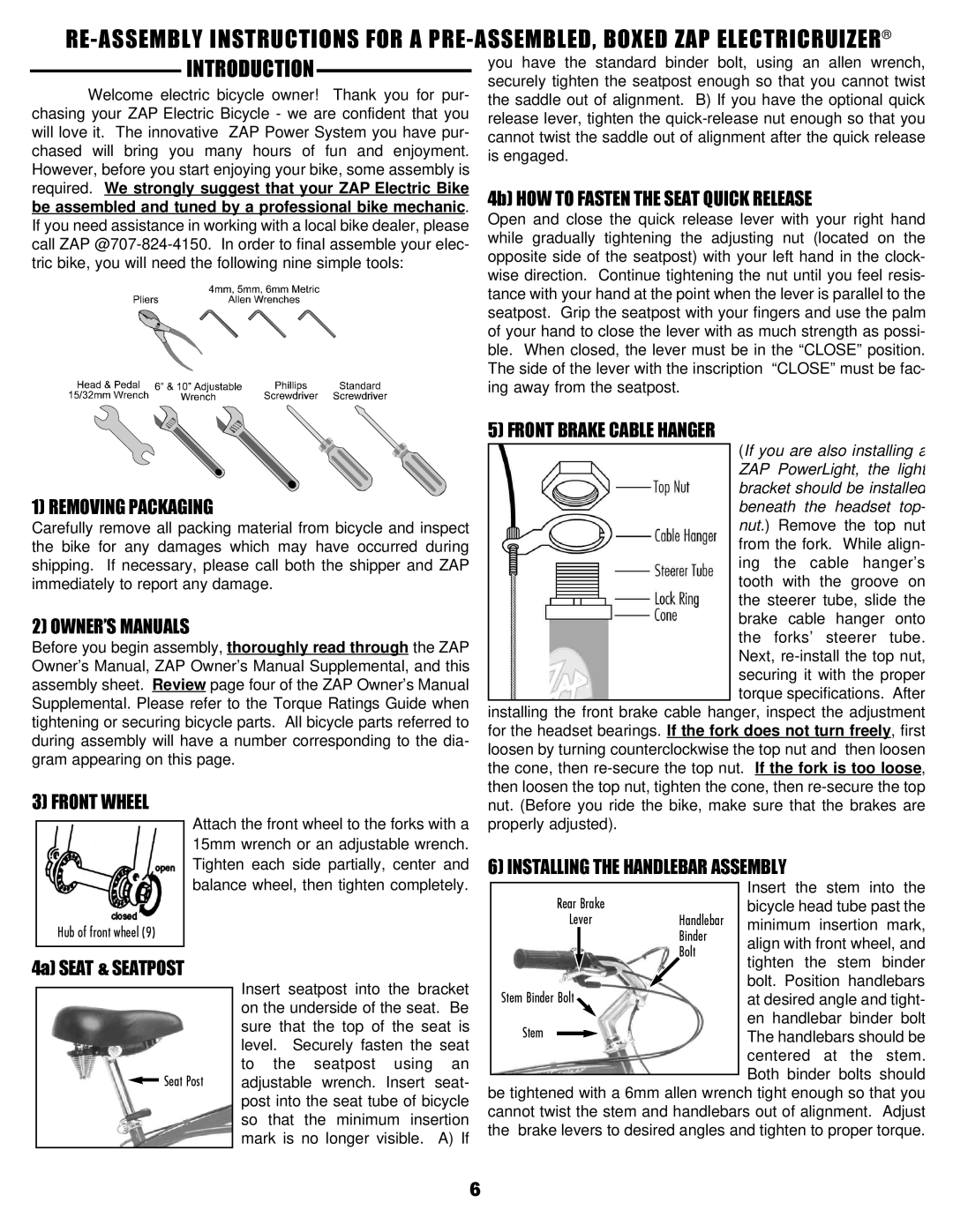 Zap DX owner manual Introduction 