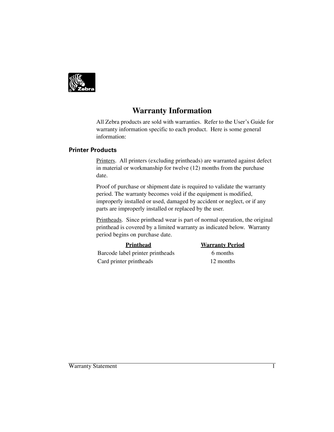 Zebra Technologies 105Se manual Warranty Information 