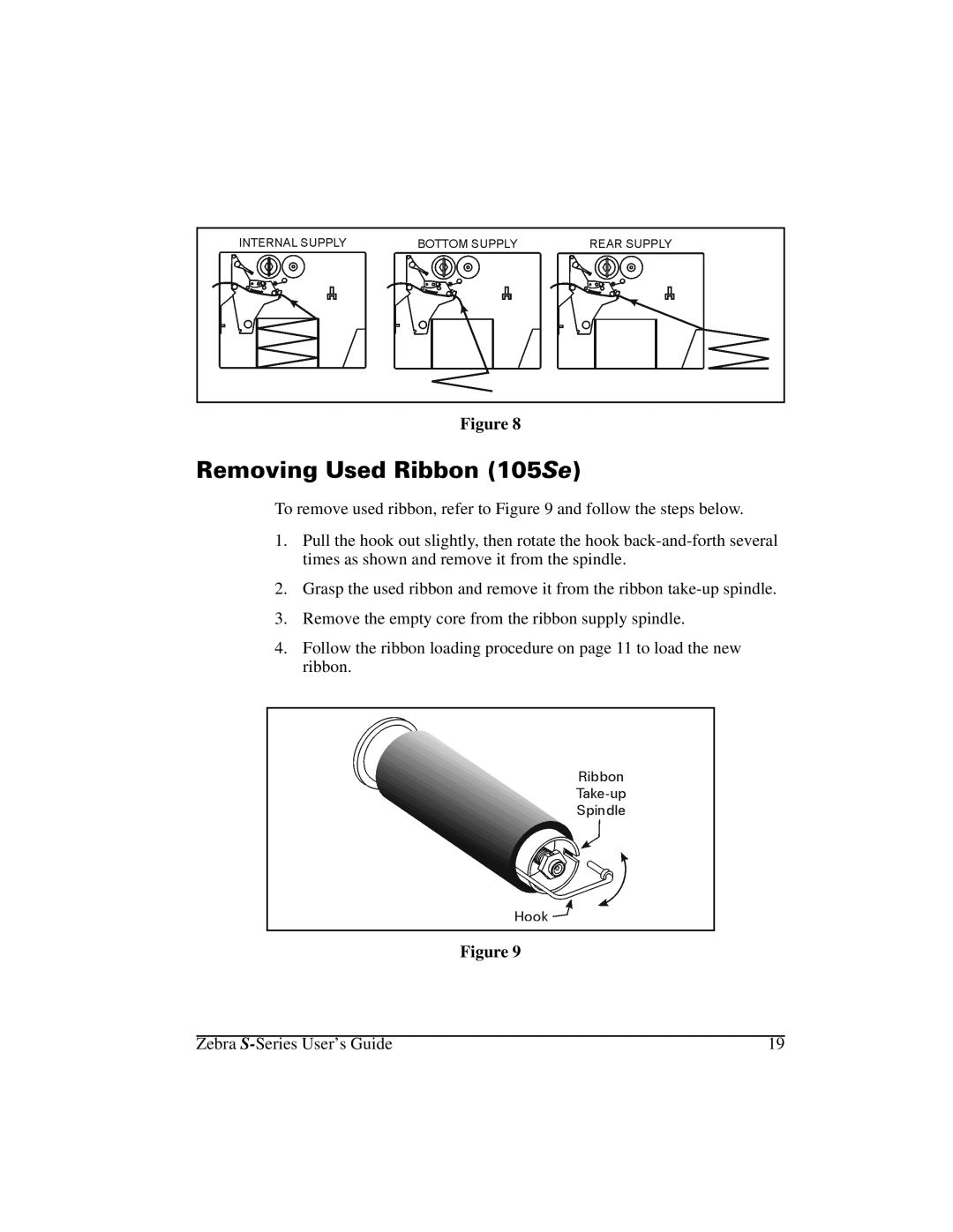 Zebra Technologies 105Se manual 5HPRYLQJ8VHG5LEERQ6H 