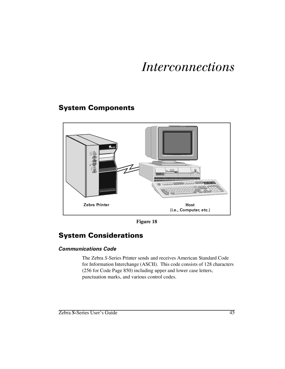 Zebra Technologies 105Se manual ›ÏlÃYŸ››lYÏ‹Ÿ›Æ, Vwhp&Rpsrqhqwv \Vwhp&Rqvlghudwlrqv, Rppxqlfdwlrqv&Rgh 