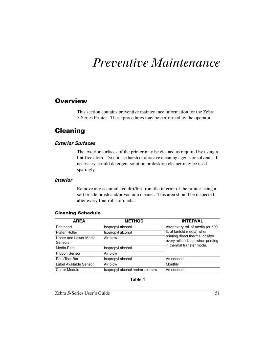 Zebra Technologies 105Se manual ÃlÞl›Ï‹ÞlÍA‹›Ïl›A›Yl, 2YHUYLHZ, Ohdqlqj, WHULRU6XUIDFHV, Qwhulru 