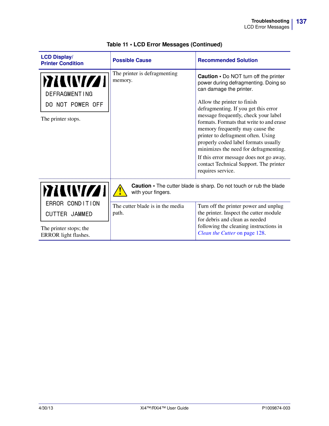 Zebra Technologies 11380100000, 11380100200 manual 137 