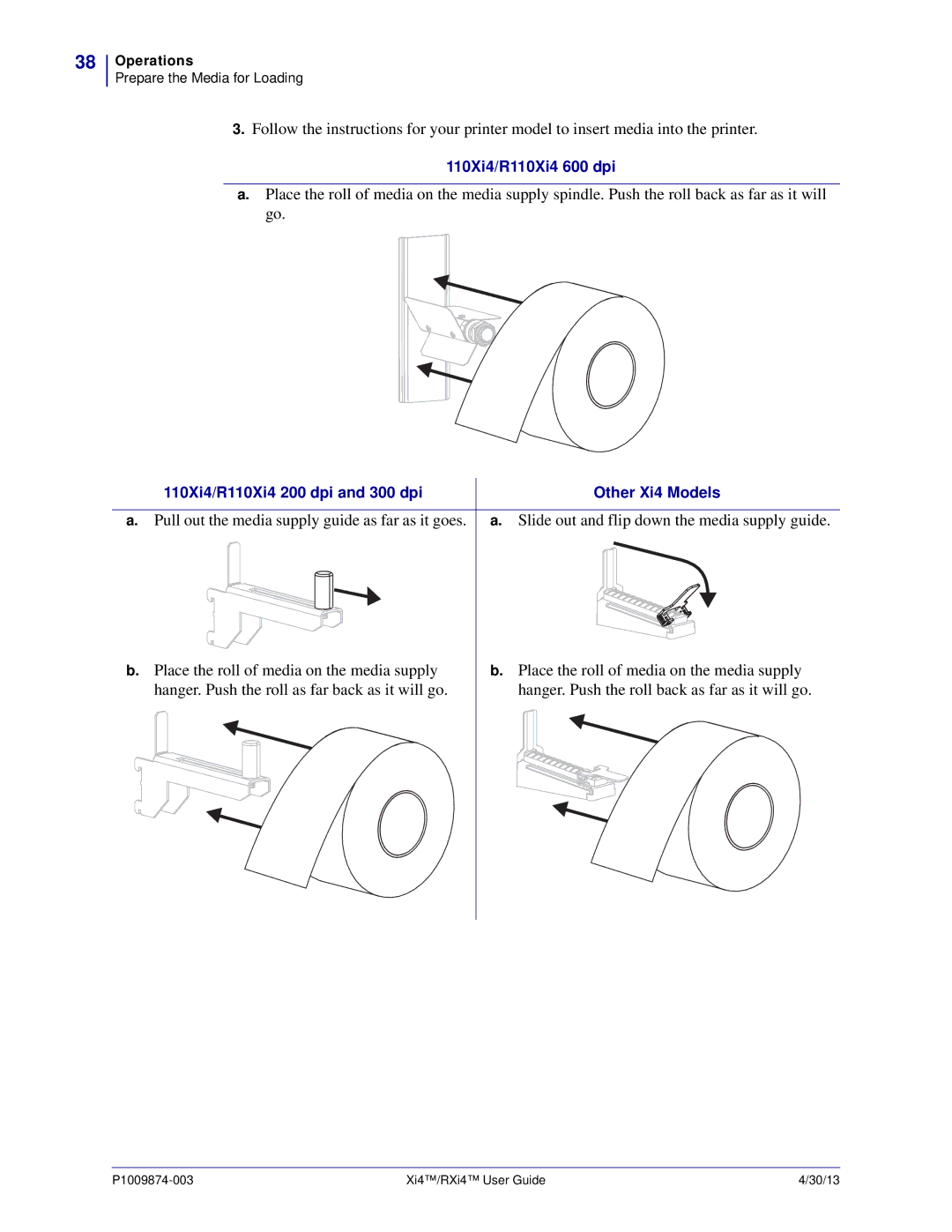 Zebra Technologies 11380100200, 11380100000 manual 110Xi4/R110Xi4 600 dpi 