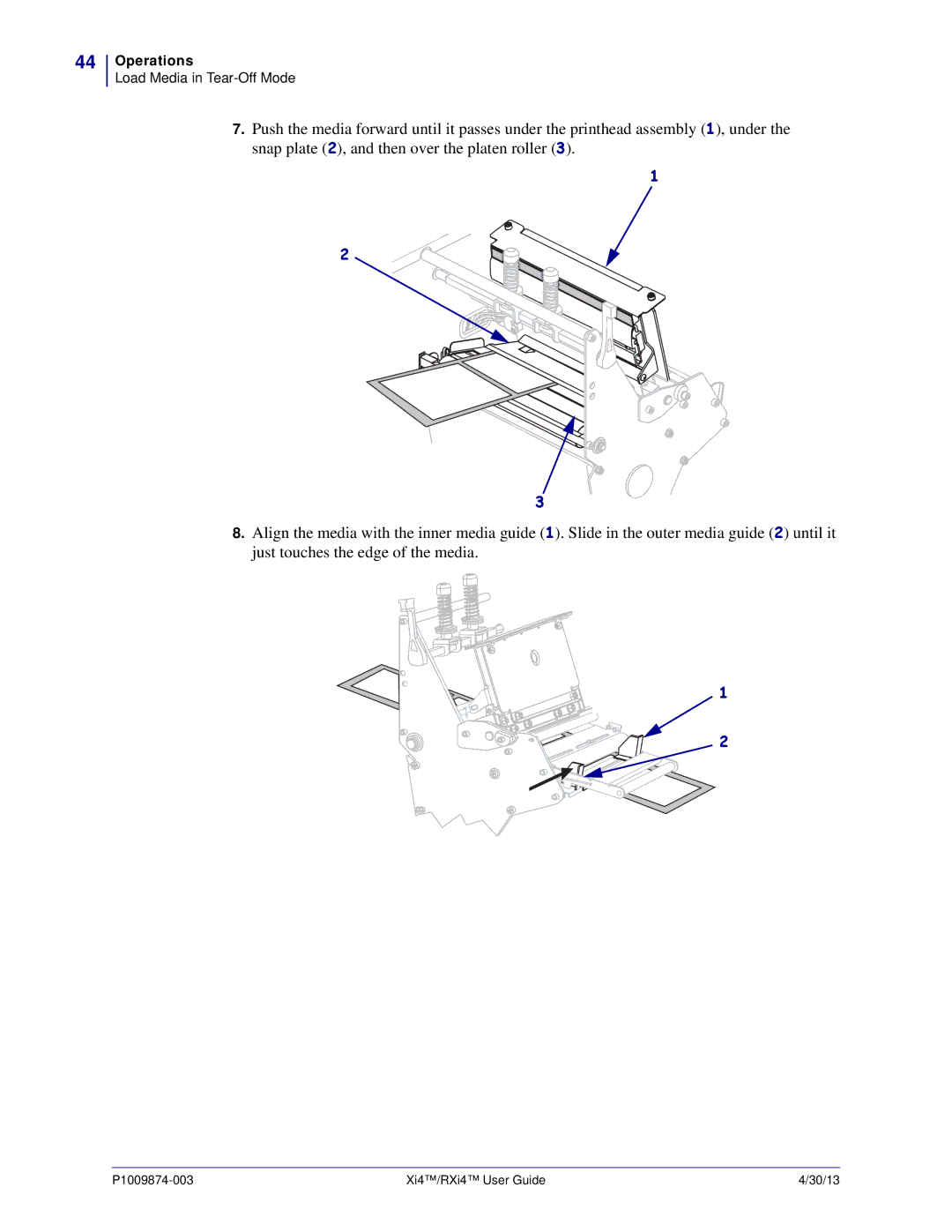 Zebra Technologies 11380100200, 11380100000 manual Operations 