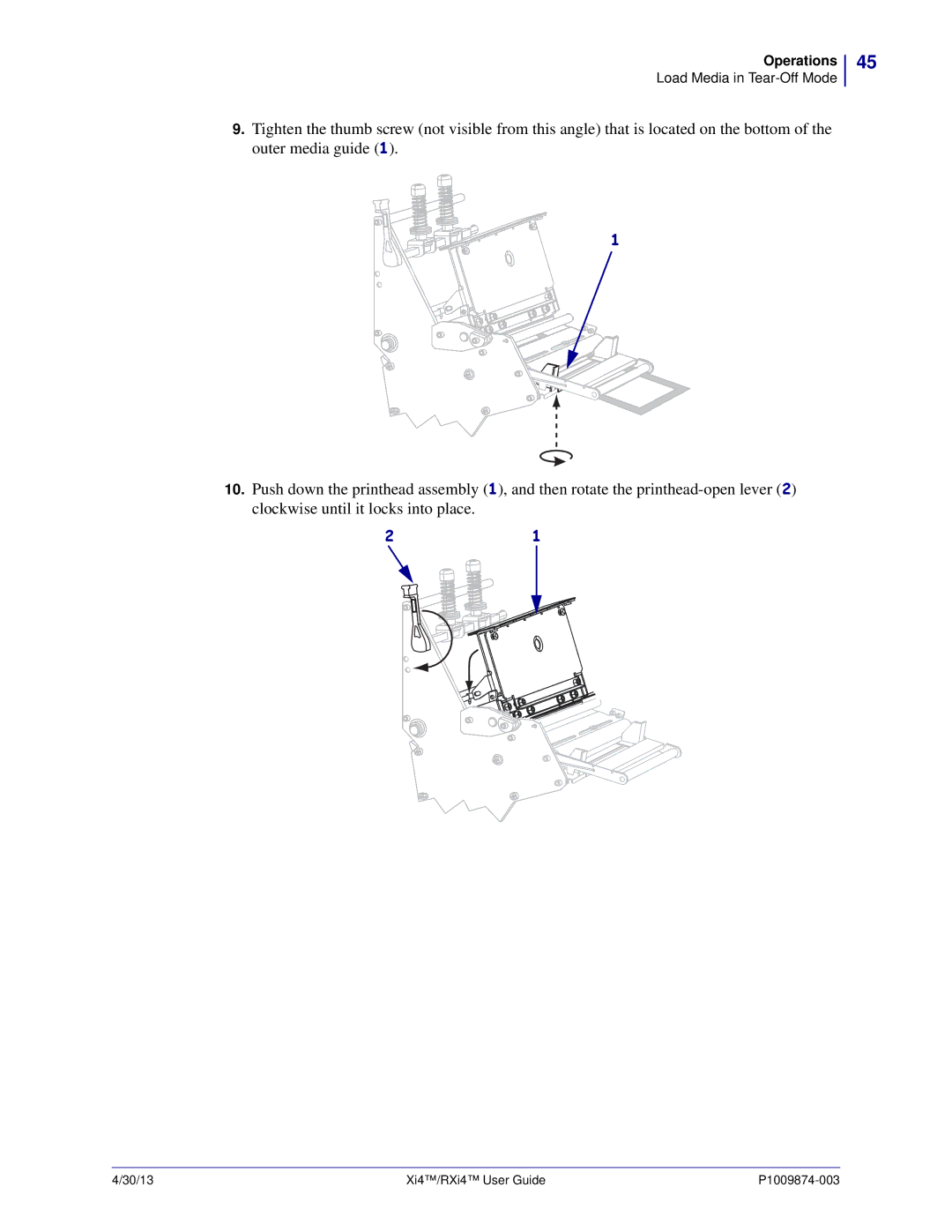 Zebra Technologies 11380100000, 11380100200 manual Operations 