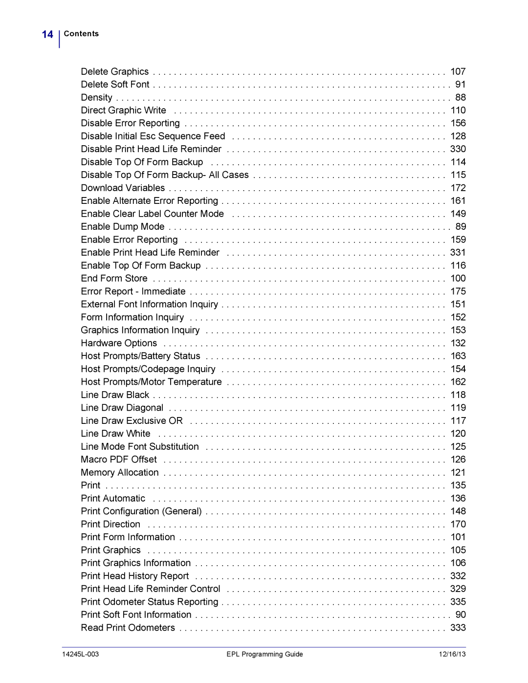 Zebra Technologies 14245L-003 manual Contents 