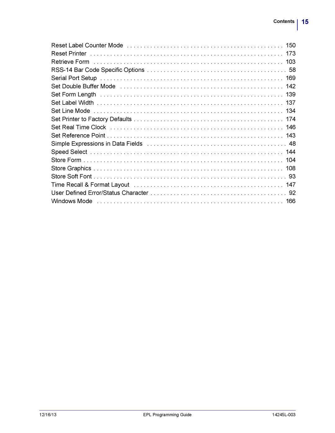 Zebra Technologies 14245L-003 manual Contents 