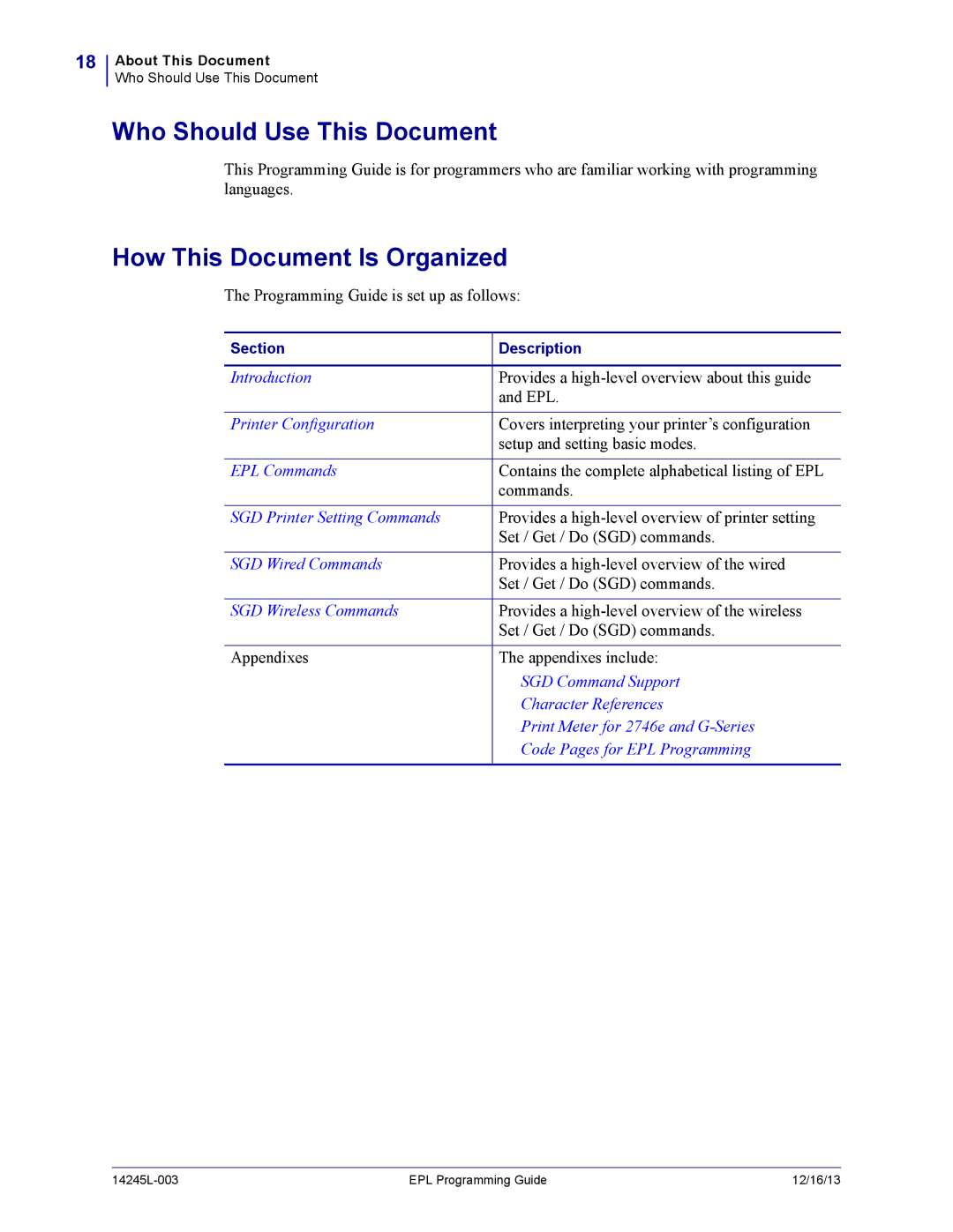 Zebra Technologies 14245L-003 manual Who Should Use This Document 