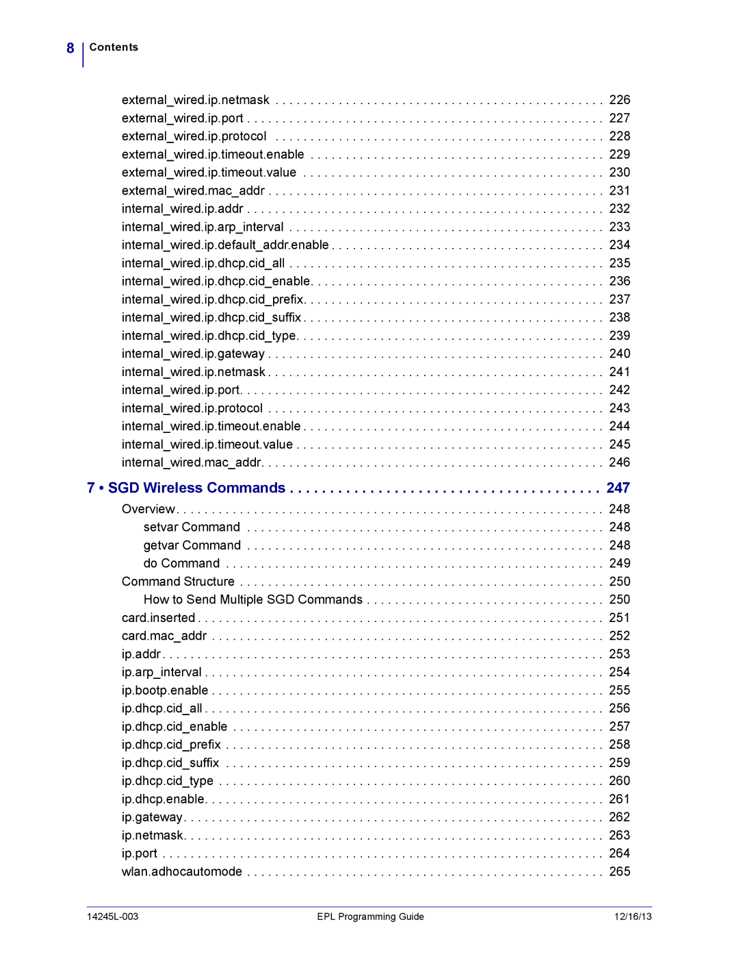 Zebra Technologies 14245L-003 manual SGD Wireless Commands, Overview setvar Command getvar Command do Command 