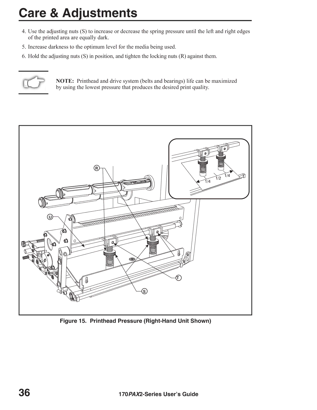 Zebra Technologies 170PAX2TM manual Printhead Pressure Right-Hand Unit Shown 