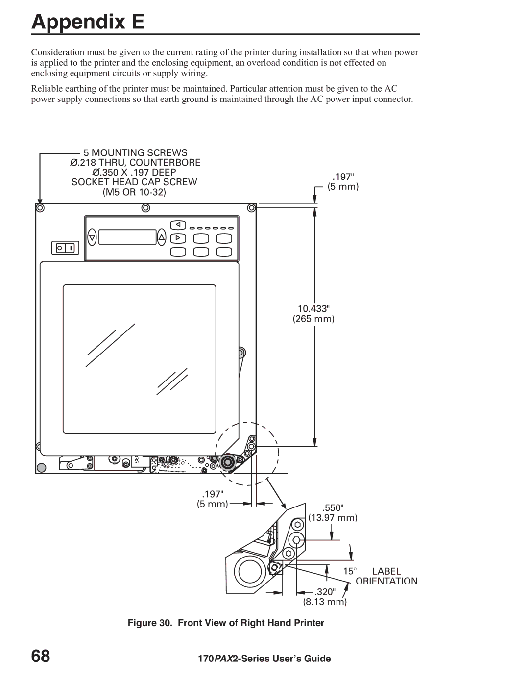 Zebra Technologies 170PAX2TM manual Front View of Right Hand Printer 