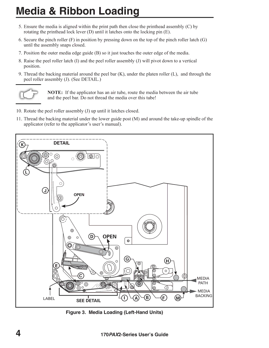 Zebra Technologies 170PAX2TM manual Media Loading Left-Hand Units 