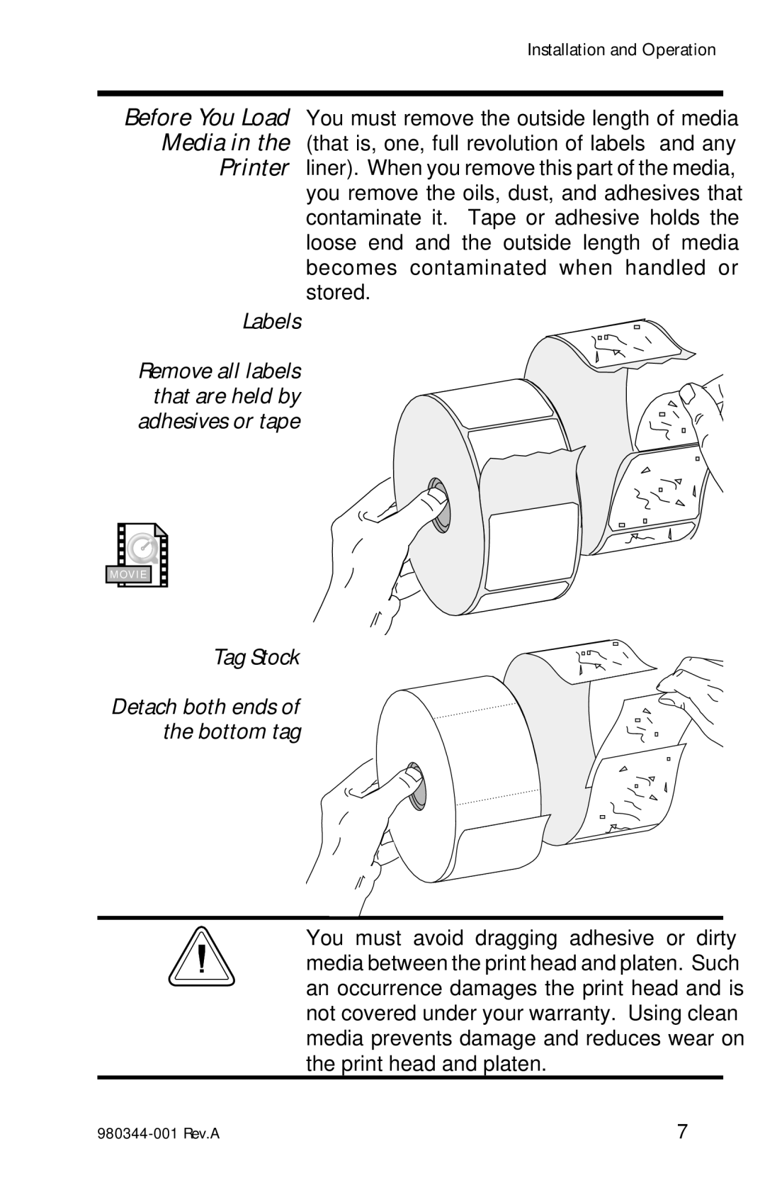 Zebra Technologies 3742, 2742, 2722 user manual Labels, Tag Stock 