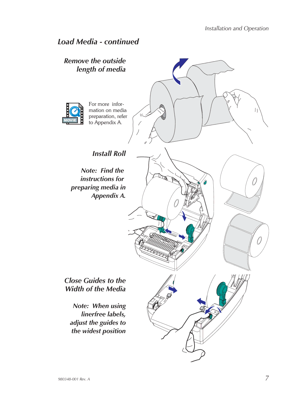 Zebra Technologies 2844 Printer user manual Load Media 