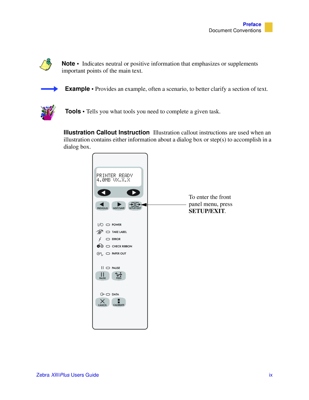 Zebra Technologies 3ULQWHUV manual Setup/Exit 