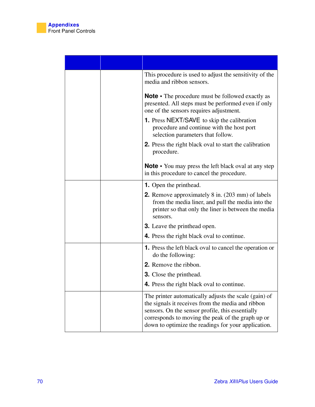 Zebra Technologies 3ULQWHUV manual This procedure is used to adjust the sensitivity 