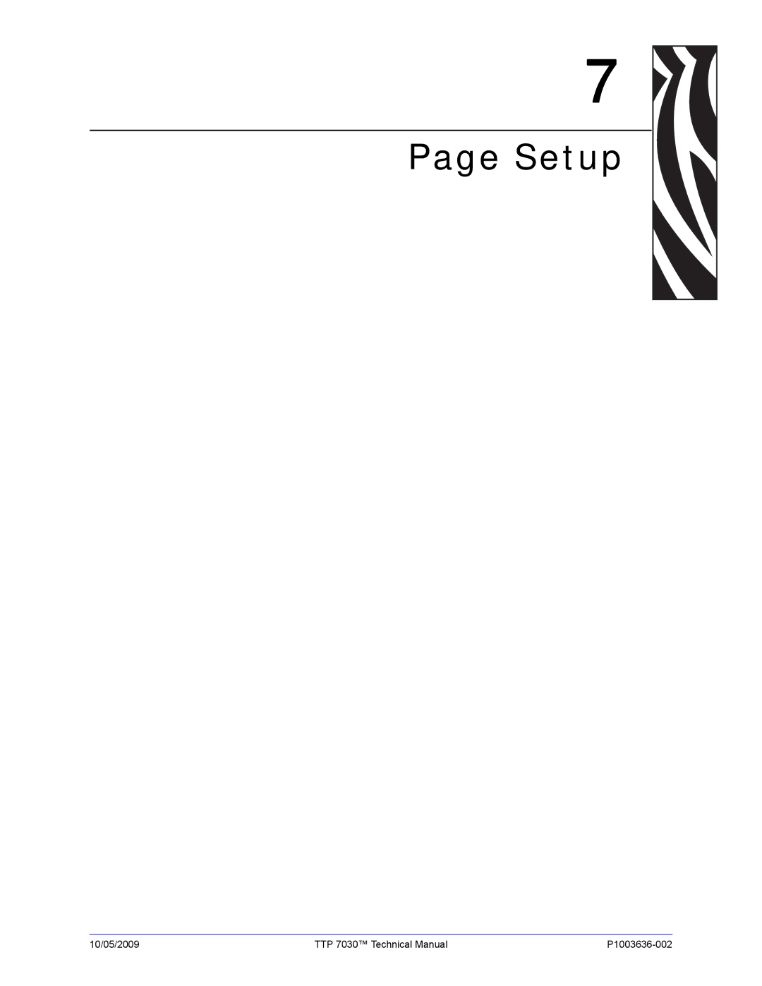 Zebra Technologies 7030 technical manual Setup 