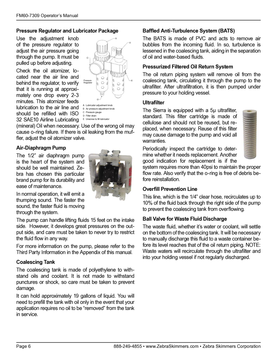 Zebra Technologies 7309 manual Pressure Regulator and Lubricator Package 