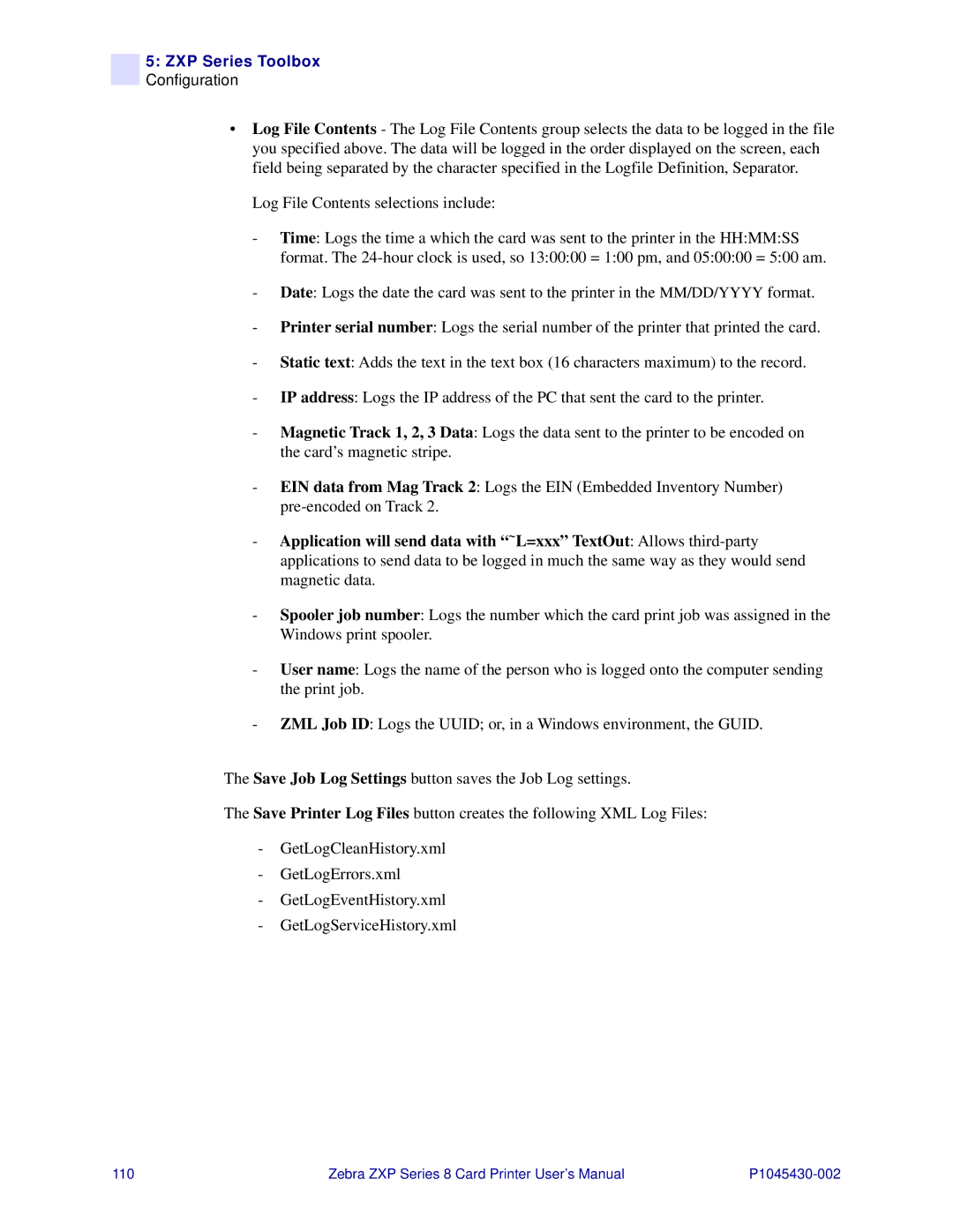 Zebra Technologies 8 user manual ZXP Series Toolbox Configuration 