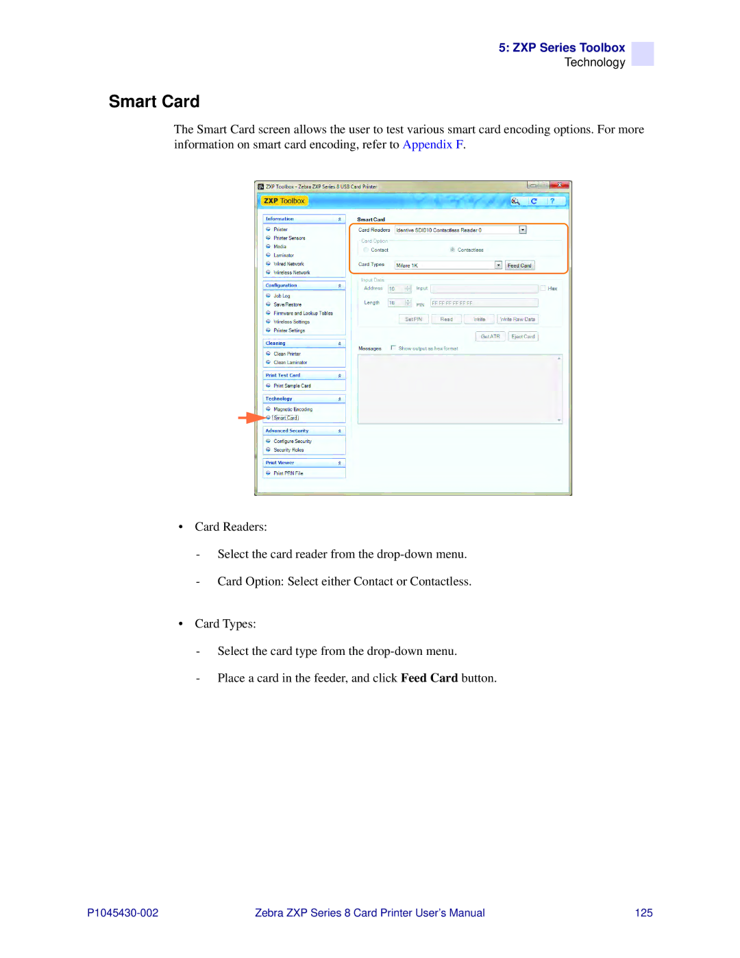 Zebra Technologies 8 user manual Smart Card 