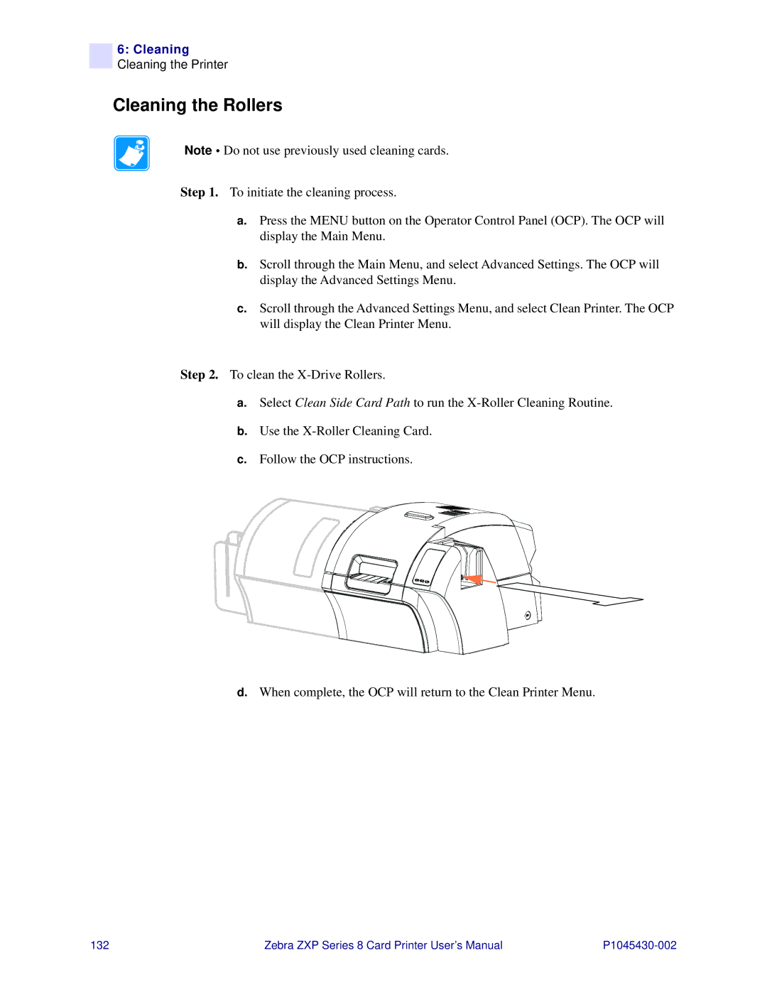 Zebra Technologies 8 user manual Cleaning the Rollers 