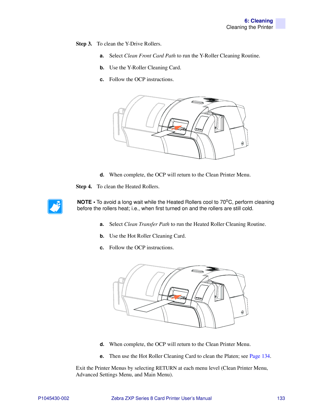 Zebra Technologies 8 user manual Cleaning 