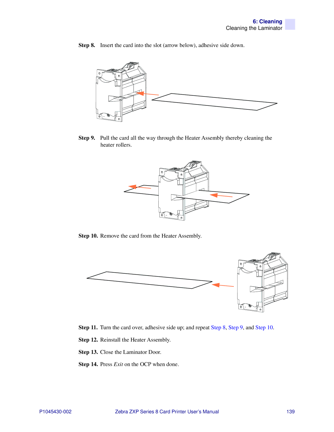 Zebra Technologies 8 user manual Cleaning 