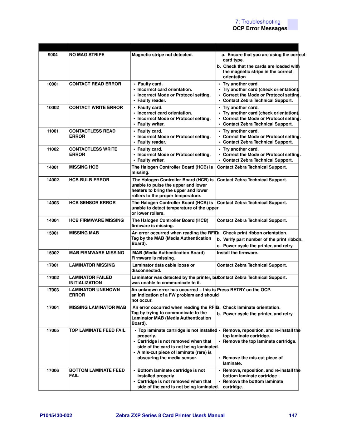 Zebra Technologies 8 user manual Contactless Read 