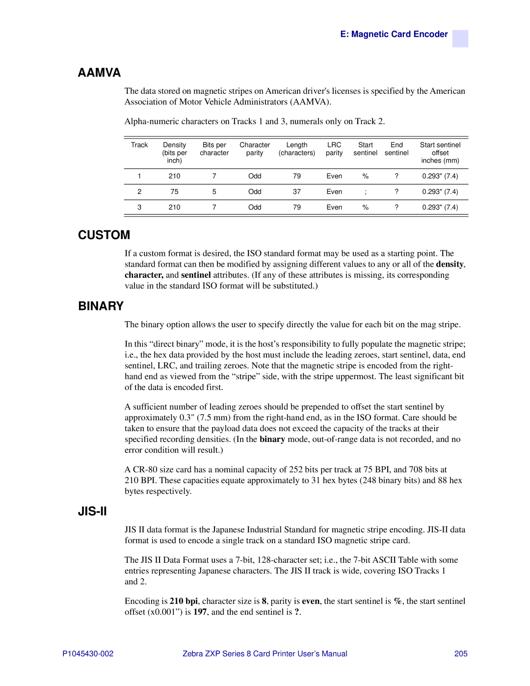 Zebra Technologies 8 user manual Aamva 