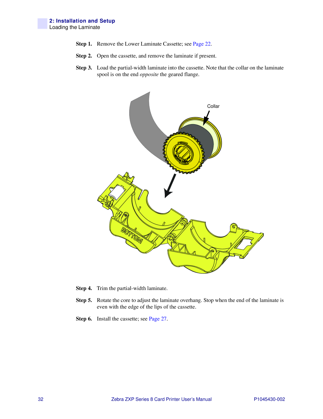 Zebra Technologies 8 user manual Collar 