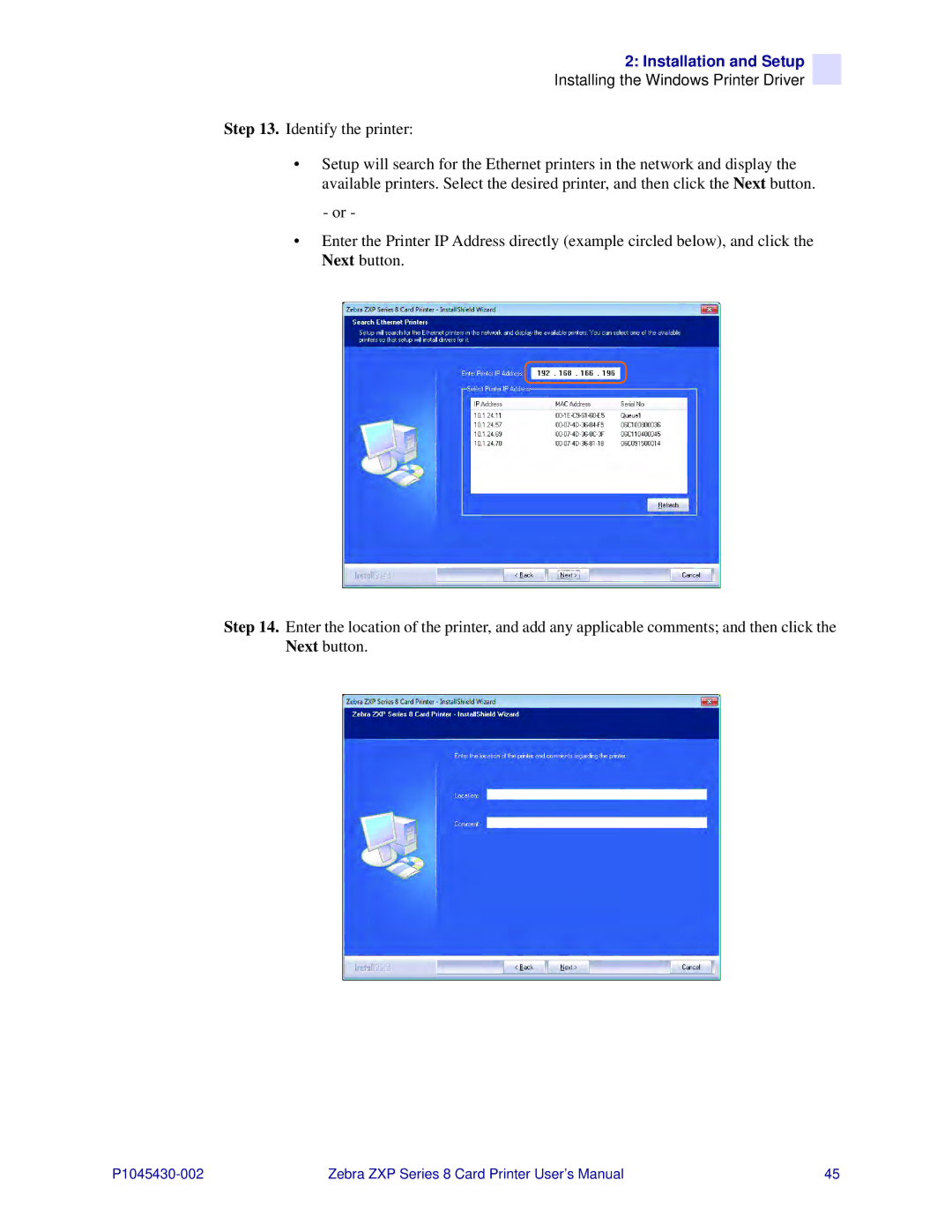 Zebra Technologies 8 user manual Installation and Setup 