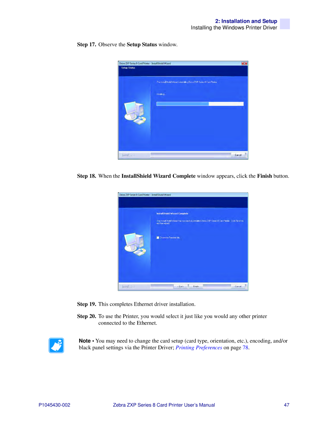 Zebra Technologies 8 user manual Installation and Setup 