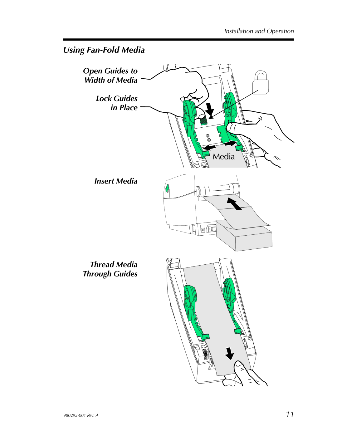 Zebra Technologies 980293-001 user manual Using Fan-Fold Media 