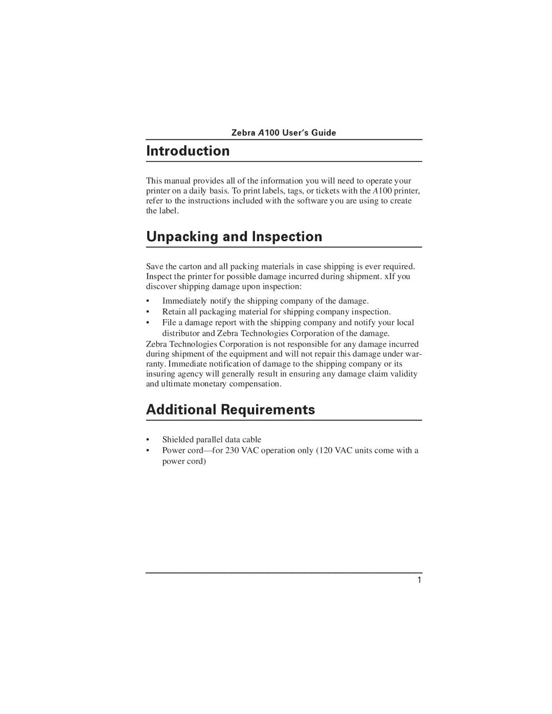 Zebra Technologies A100 manual AndInspection 