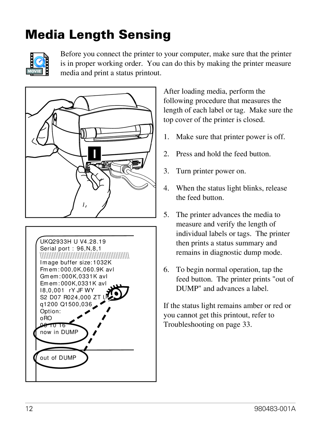 Zebra Technologies Desktop Printer manual Media Length Sensing 