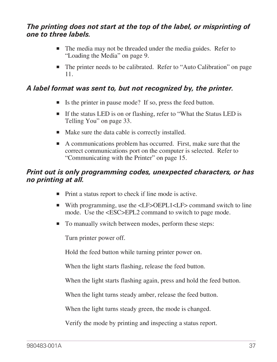 Zebra Technologies Desktop Printer manual Label format was sent to, but not recognized by, the printer 