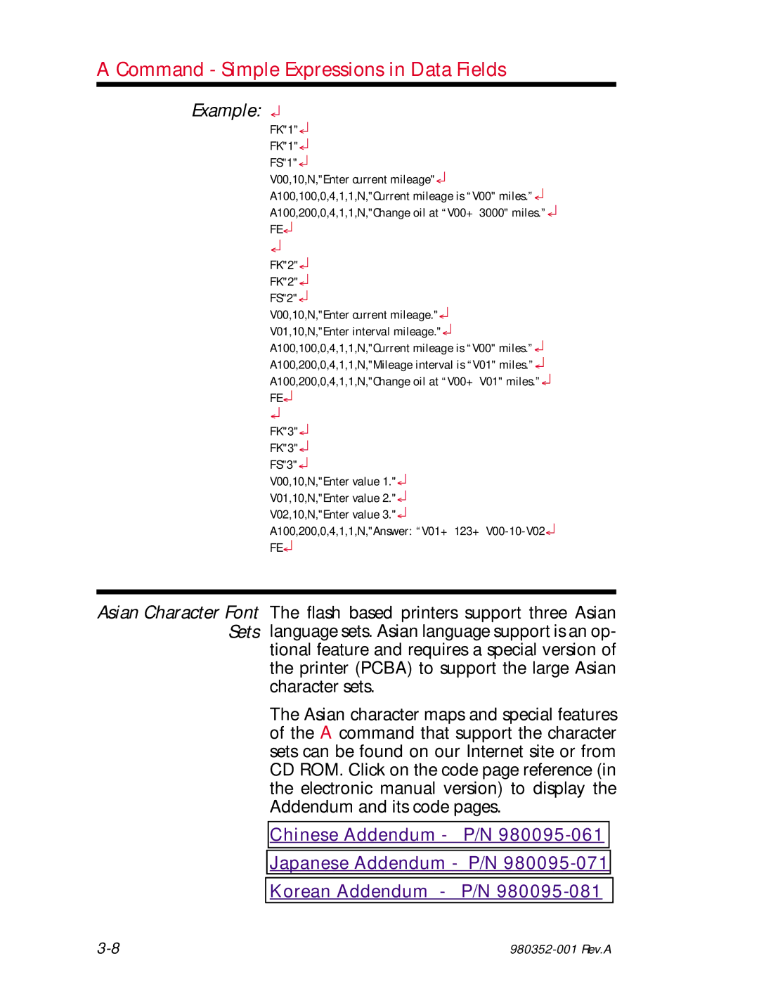 Zebra Technologies EPL2 manual Command Simple Expressions in Data Fields, Example 