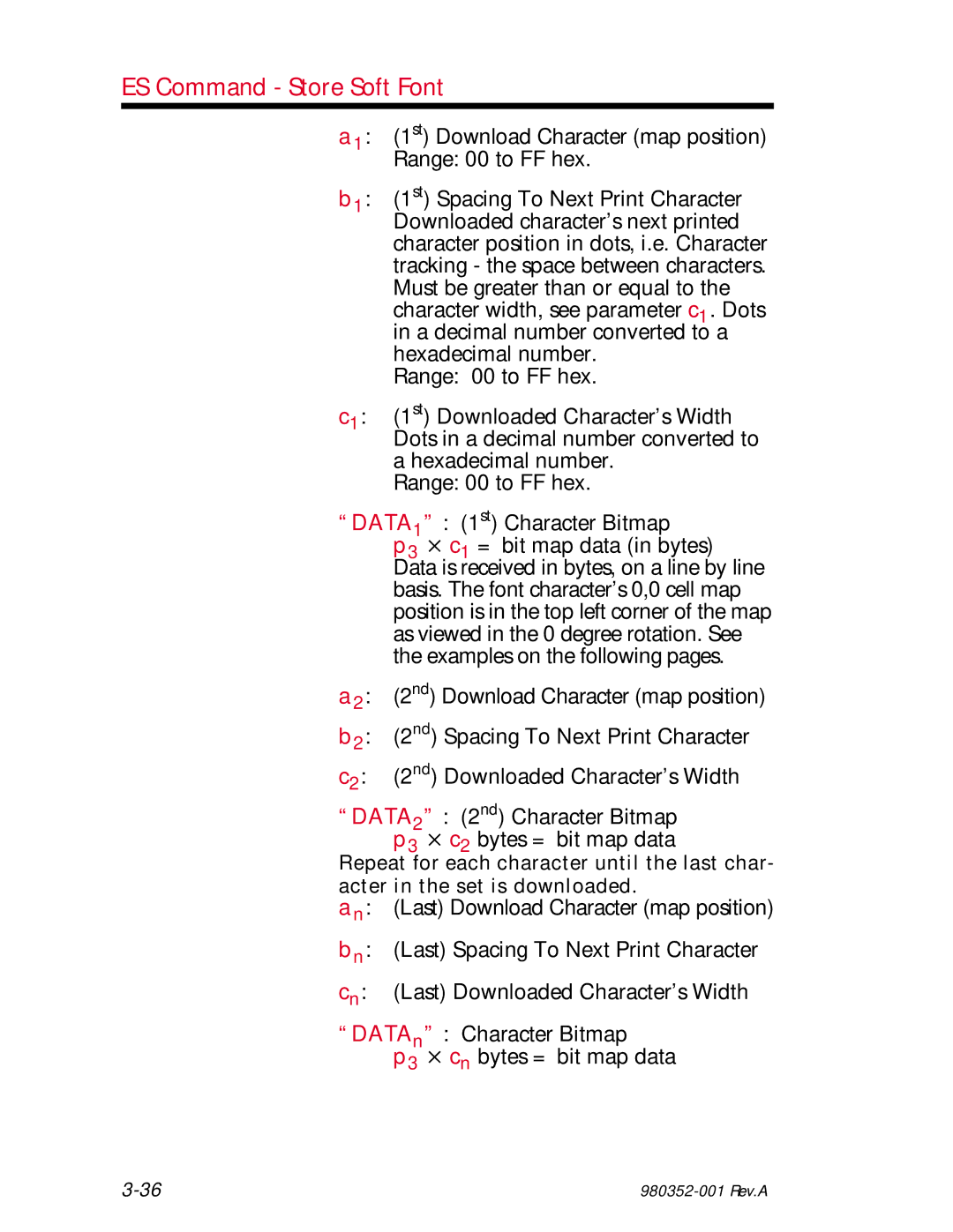 Zebra Technologies EPL2 manual A1 1st Download Character map position Range 00 to FF hex 