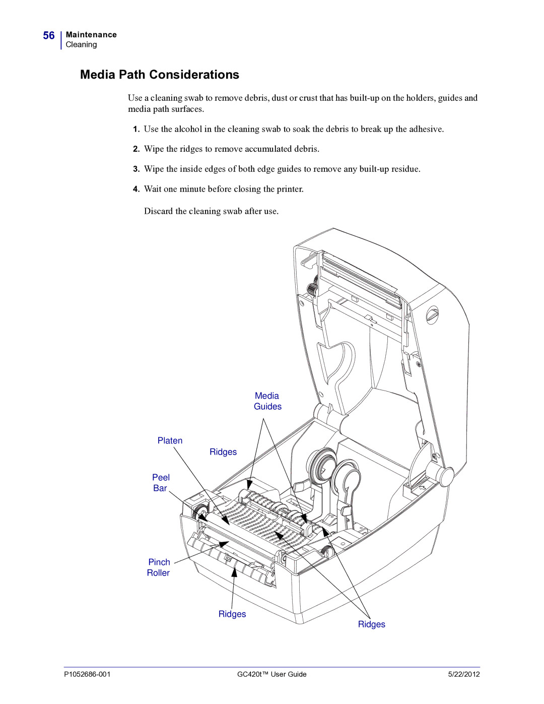 Zebra Technologies GC420t manual Media Path Considerations 