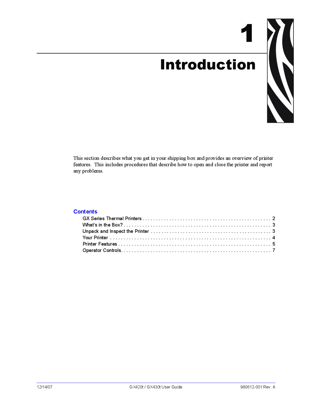 Zebra Technologies GX420t, GX430t manual Introduction 