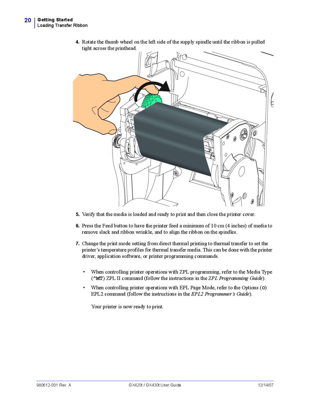 Zebra Technologies GX430t, GX420t manual Your printer is now ready to print 