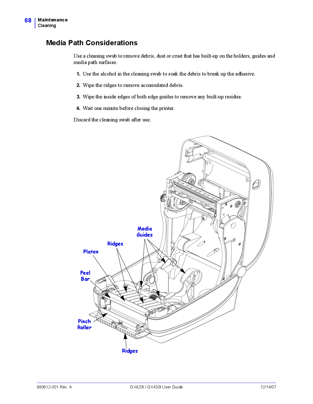 Zebra Technologies GX430t, GX420t manual Media Path Considerations 