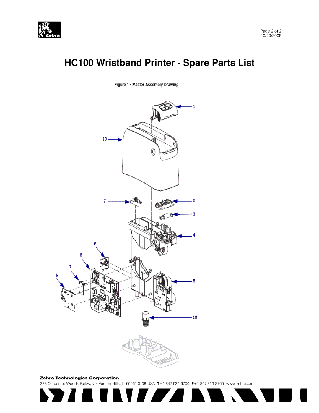 Zebra Technologies HC100 manual 2 of 2 10/20/2008 