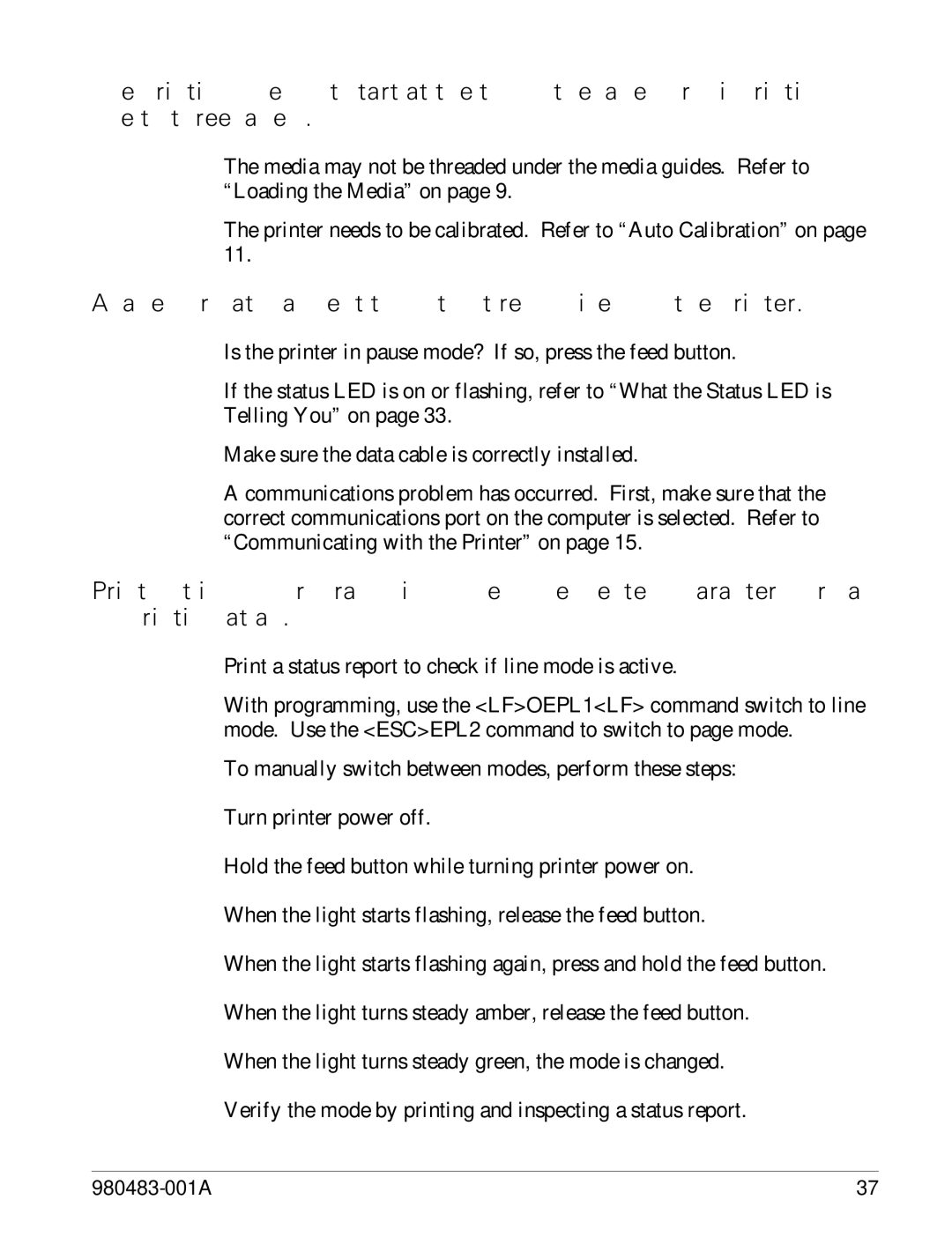 Zebra Technologies LP 2844 manual Label format was sent to, but not recognized by, the printer 