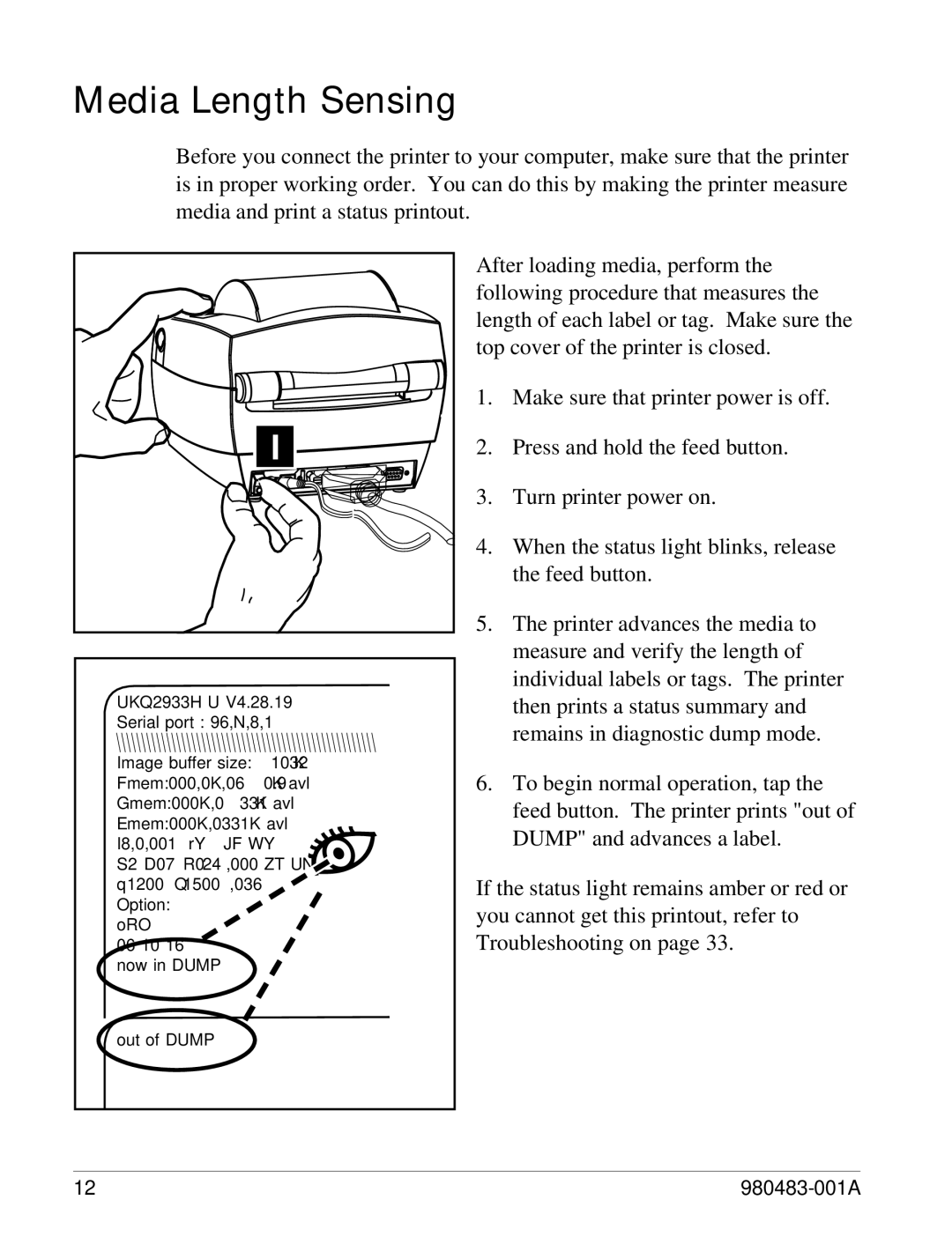 Zebra Technologies LP 2844 manual Media Length Sensing 