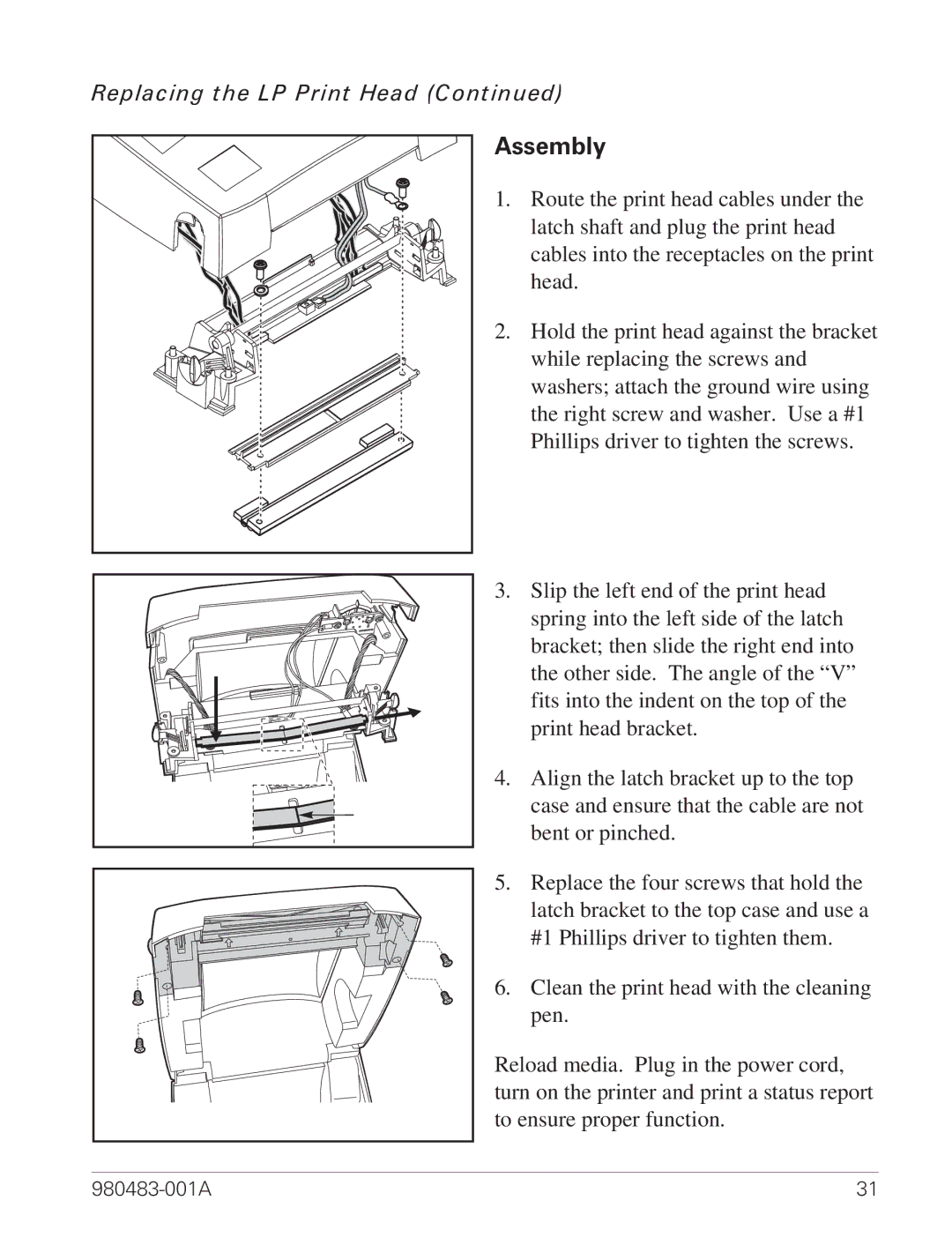 Zebra Technologies LP 2844 manual Assembly 