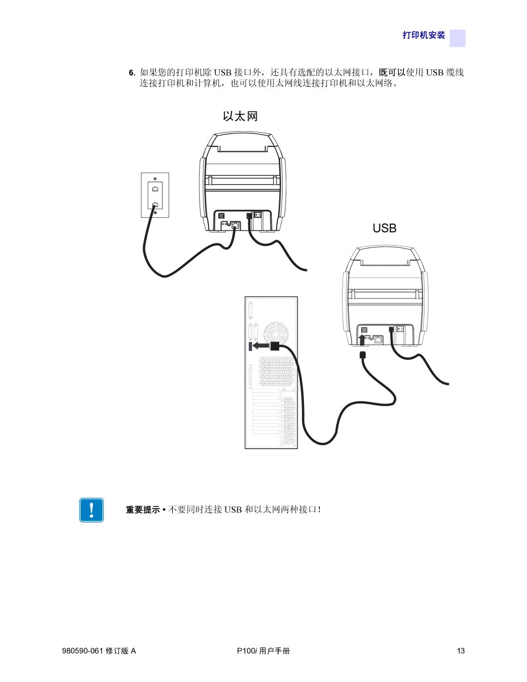 Zebra Technologies P100i manual 以太网 